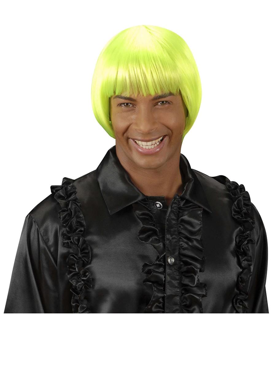 Peruca rave verde fluorescente