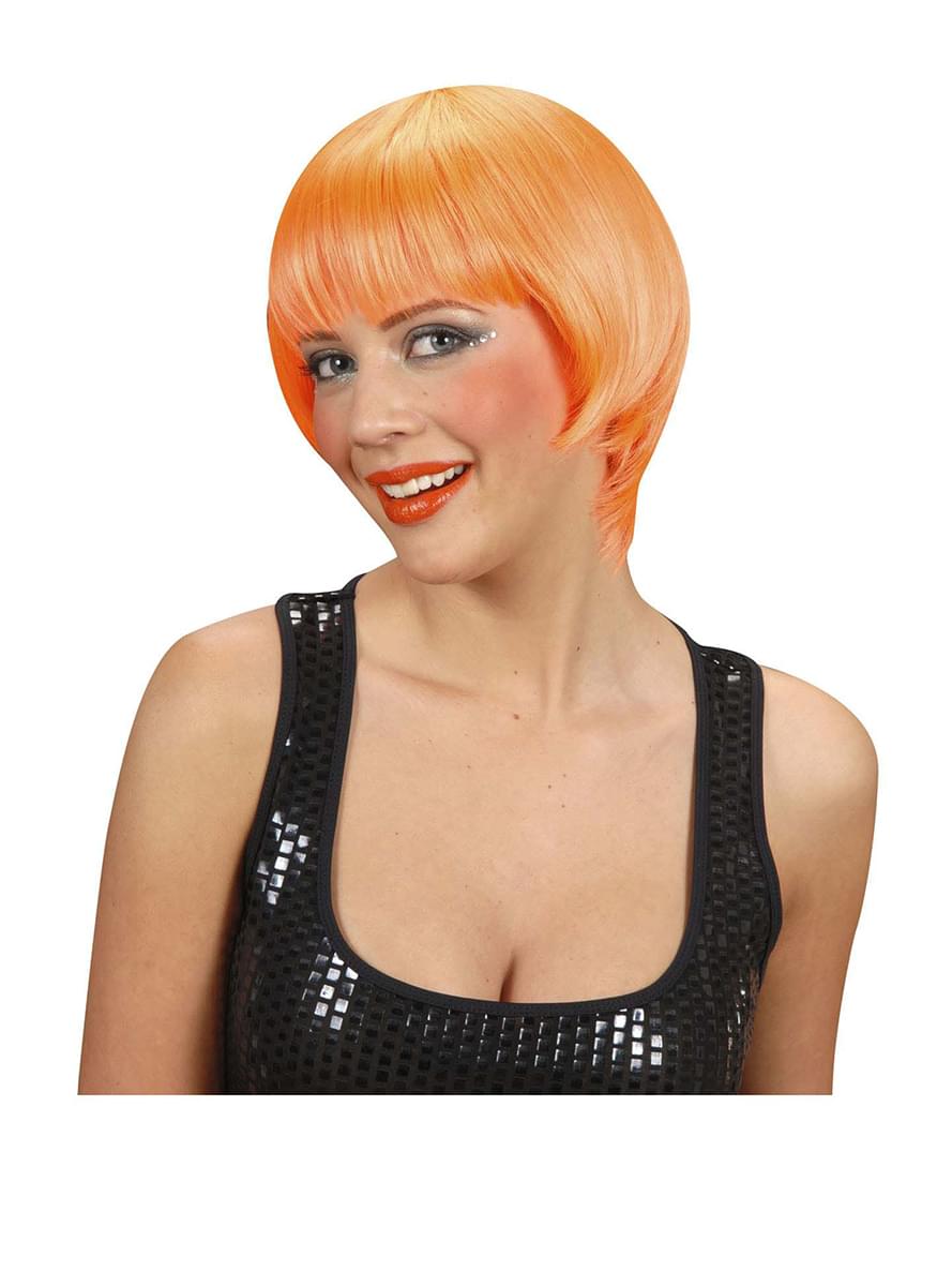 Peluca rave naranja fluorescente