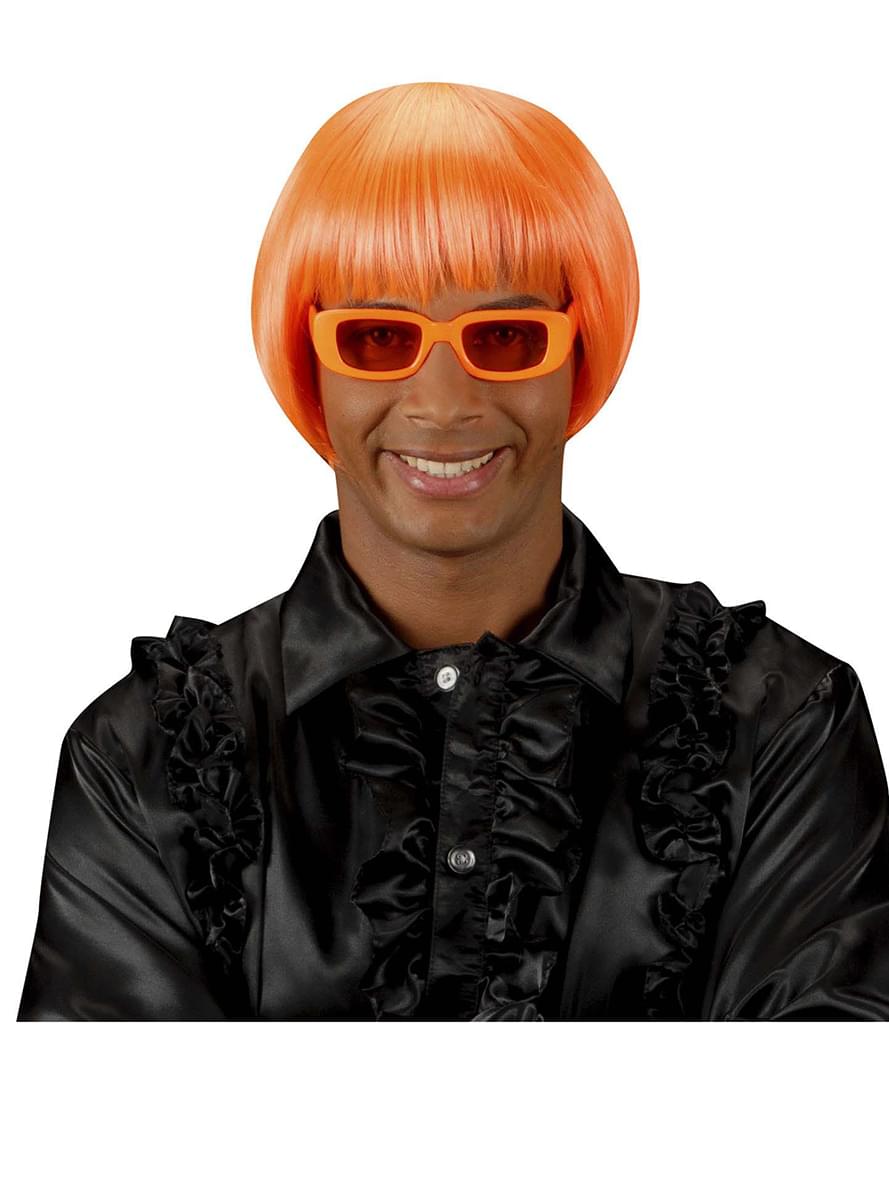 Fluorescent Orange Rave Wig