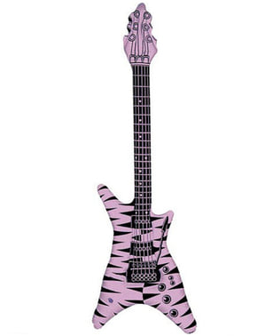 Guitarra insuflável cor-de-rosa