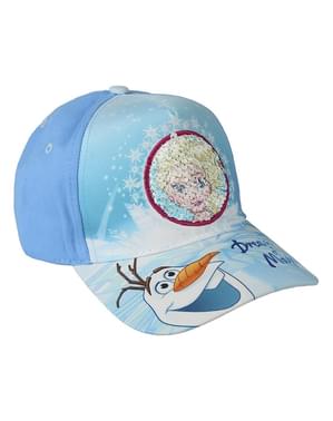 Topi Frozen Elsa dan Olaf dengan payet untuk anak perempuan