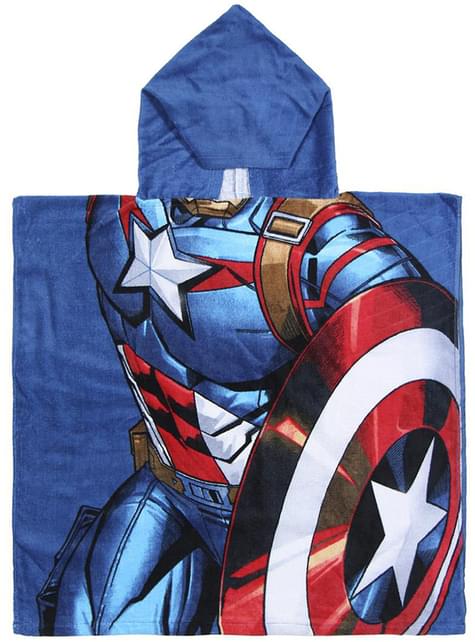 Marvel Avengers Toalla con Capucha del Capit/án Am/érica
