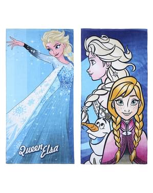 Frozen Anna and Elsa reversible towel for girls