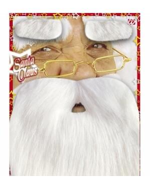 Barba do Pai Natal com bigode e sobrancelhas