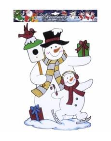Autocollant fenêtre bonhomme de neige