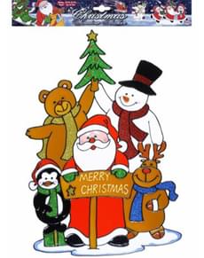 Autocollant fenêtre père Noël