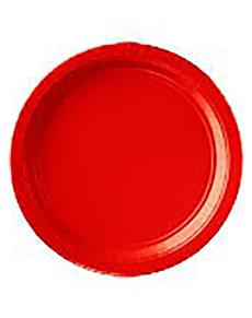 Conjunto de 8 pratos vermelhos