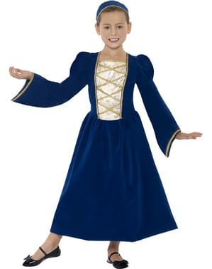 Renaissance Kostüm blau für Mädchen