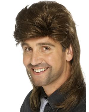 Peluca castaña mullet