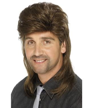 Peluca castaña mullet