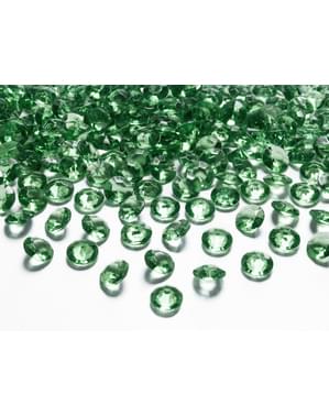 100 Koyu Yeşil Masa Kristalleri Paketi, 12 mm