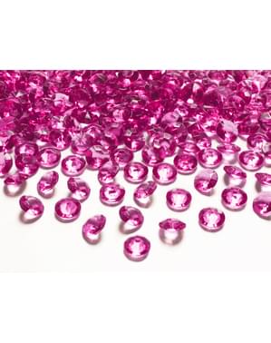 Paket 100 Kristal Meja Fuchsia, 12 mm