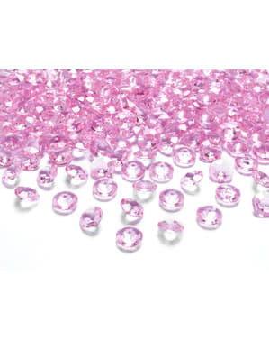 Paket 100 Kristal Meja Merah Muda, 12 mm