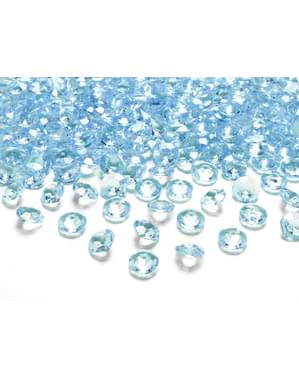 Paket 100 Kristal Meja Biru Turquoise, 12 mm