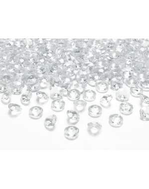 100 diamantes decorativos transparentes para mesa de 12 mm