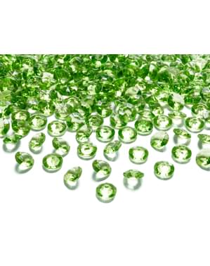 100 Açık Yeşil Masa Kristalleri Paketi, 12 mm