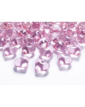 Paket 30 Kristal Meja Hati Merah Muda, 21 mm