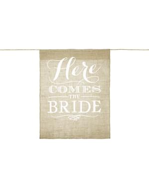 "Here Comes The Bride" Goni Flower Girl Banner