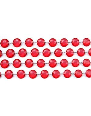 Garland hias kristal merah berukuran 1 m dan 18 mm
