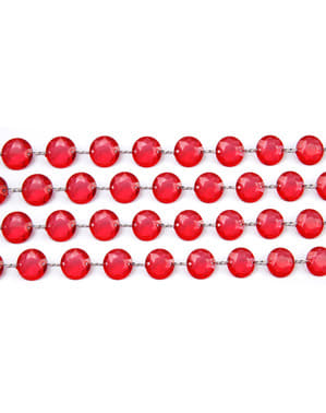 Guirnalda decorativa de cristal rojo de 1 m y 18 mm de diámetro