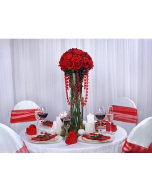 Decoratieve slinger met rode kristallen van 1 m x 18 mm