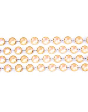 Dekorativ girlander med gull krystalls med mål på 1 m og 18 mm i diameter