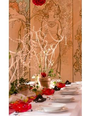 Dekorativ guirlande med guld krystaller, der måler 1 m og 18 mm i diameter