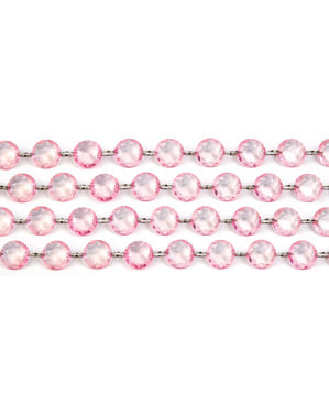 Karangan bunga hias kristal pink muda berukuran 1 m dan 18 mm