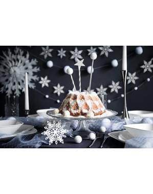 8 Star Table Decorations, White