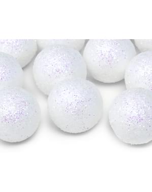 25'lik Büyük Dekoratif Glitter Toplu Paket, Beyaz