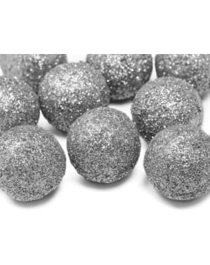 25'lik Büyük Dekoratif Glitter Top, Gümüş