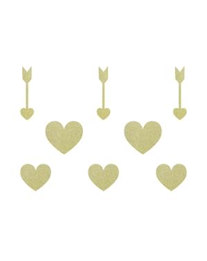Tisch Deko Set 8-teilig gold - Sweet Love
