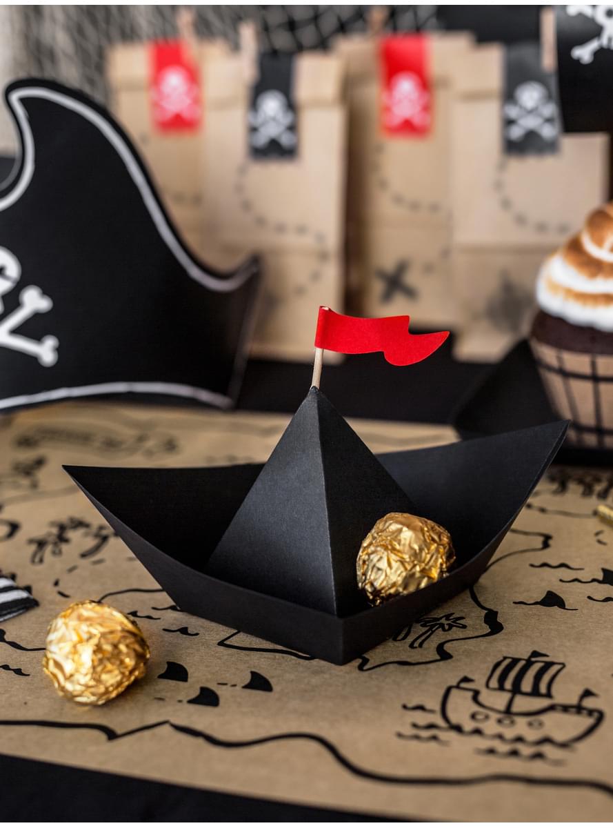 6 piratenschip tafel decoraties - Piraten Feest