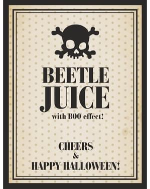 Set 10 Label Botol "Beetle Juice" - Halloween