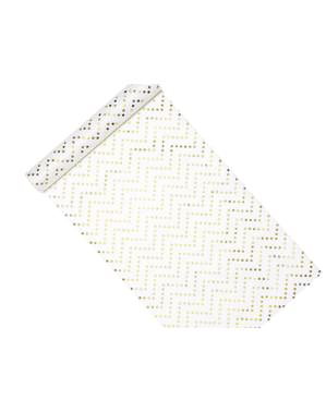 Chevron Stars Table Runner, Emas - Kain Cetak