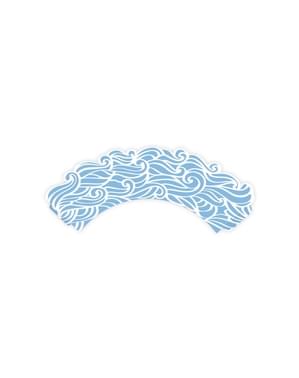 6 bases para cupcakes marinheiras azul de papel - Ahoy! Collection