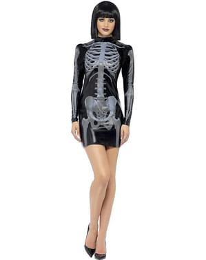 Costume da scheletro Fever aderente da donna