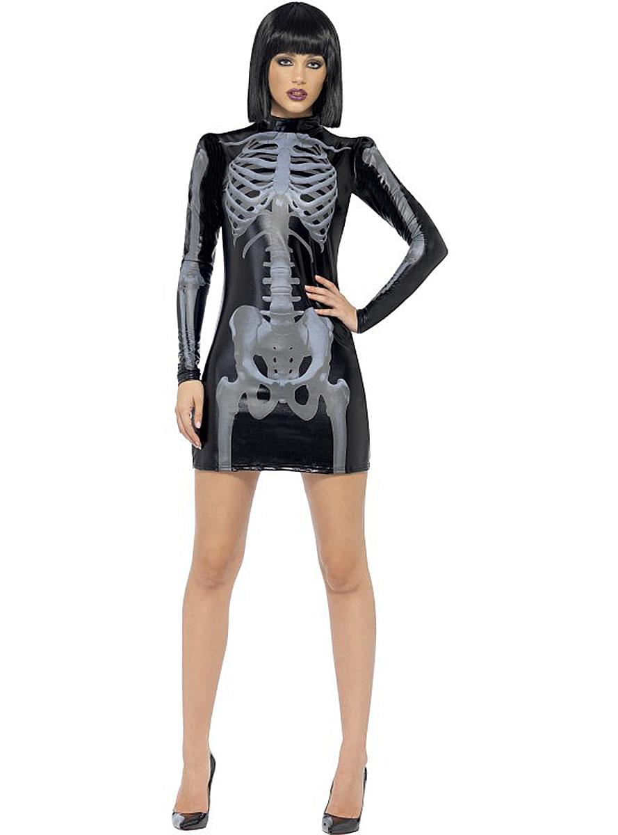 Costume da scheletro Fever aderente da donna