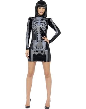 Costume da scheletro Fever aderente da donna