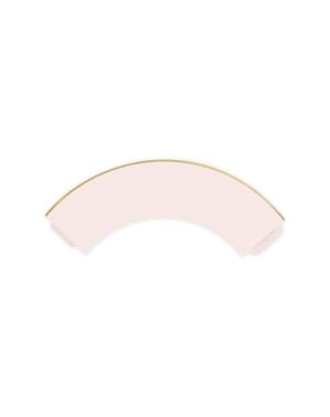 6 Papir Muffin Forme med Guld Kant, Pastelpink