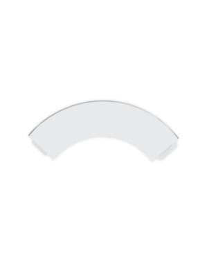 6 bases para cupcakes em cinzento com borda prateada de papel