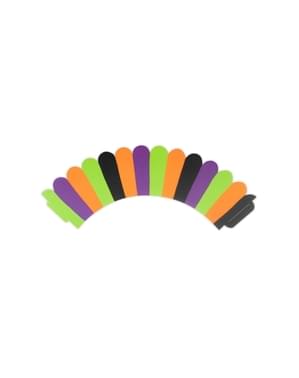 6 bases para cupcakes de riscas multicolor de papel - Hocus Pocus Collection