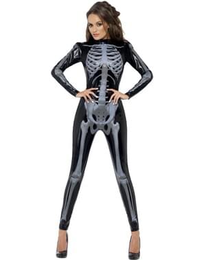 Costume da scheletro Fever seconda pelle da donna