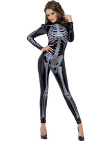 Costume squelette fever seconde peau pour femme