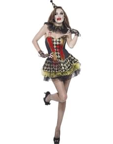 Fever zombie clown costume for a woman