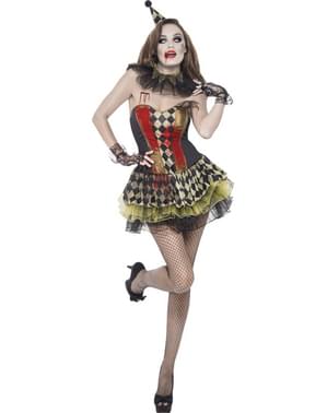 Süße Clownin Zombie Kostüm für Damen Fever