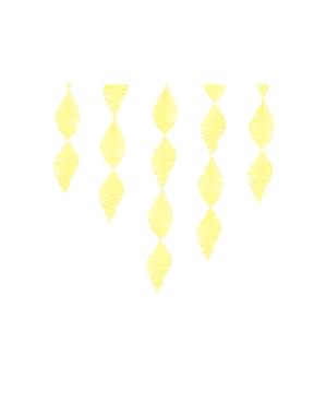 Krep kağıttan yapılmış sarı garland