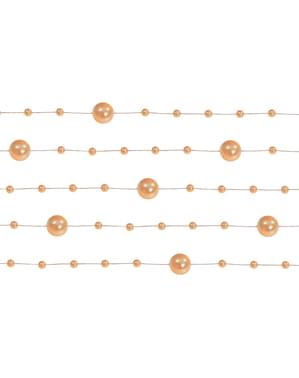 Set dari 5 Orange Pearl Garlands, 1,3m