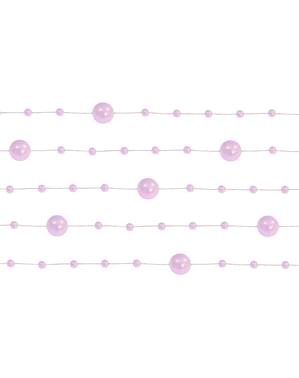 Set dari 5 Pastel Pink Pearl Garlands, 1,3m