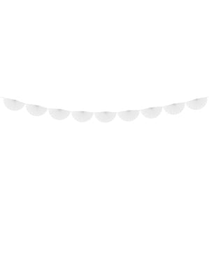 Guirlande d'éventails en papier blanc